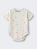 Baby onesie with small pattern on a light gray background Matt Short Sleeve Bodysuit - Sailing Baby boy