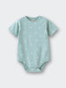 Light blue baby bodysuit with white sun and wave pattern print Matt Short Sleeve Bodysuit - Summer Time Baby boy