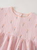 Pink dress with floral patterns on a white background Muslin Dress - Poppy Field Girls