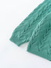 Green knitted cardigan with a detailed pattern on a white background Pointelle Cardigan - Balsam Girls