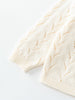Close-up of a cream-colored knitted cardigan with a subtle pattern on a light background Pointelle Cardigan - Ecru Girls