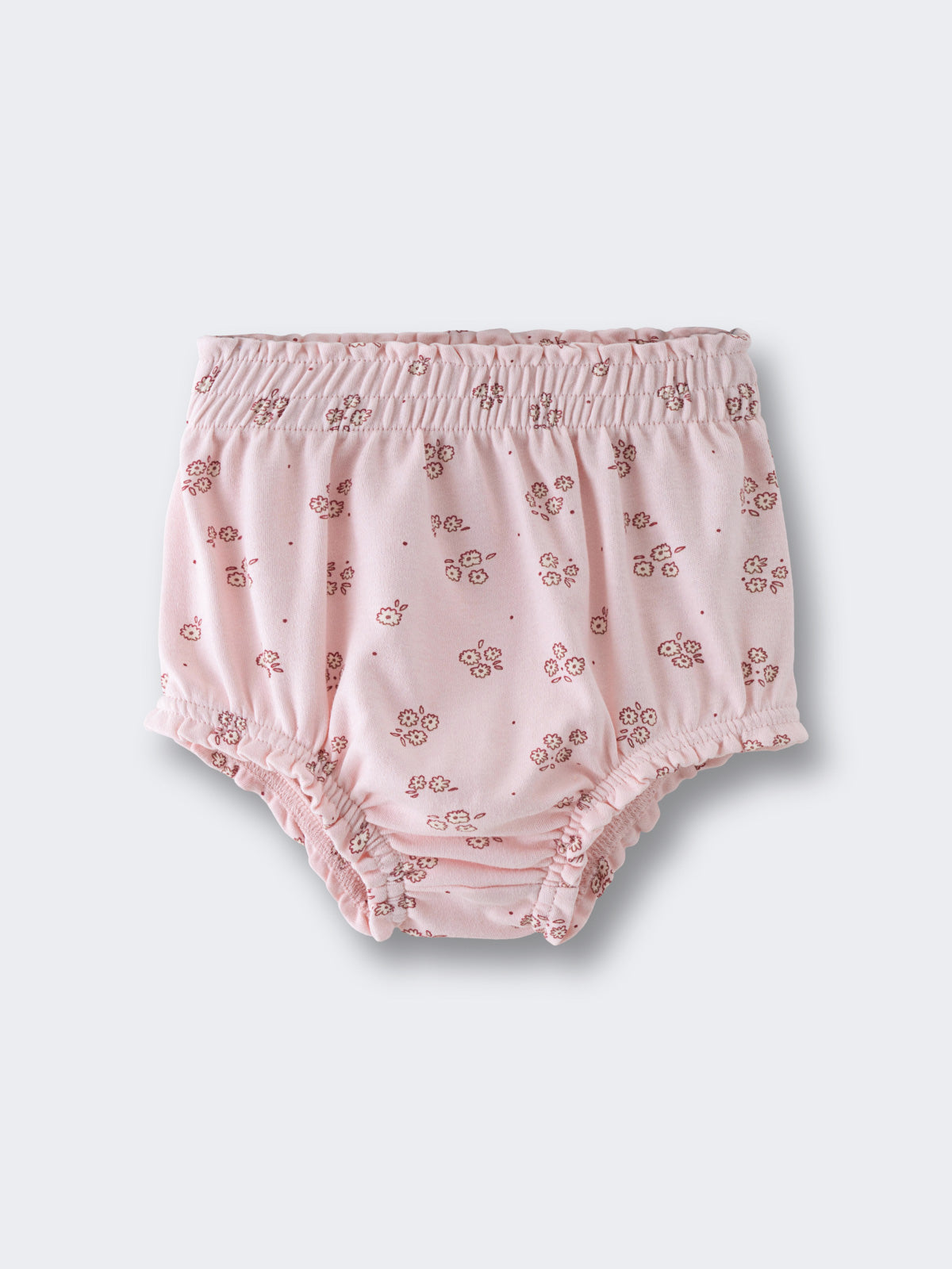 Pink baby bloomers with small floral print and elasticated leg openings Printed Bloomers - Daisy Chain Baby girl