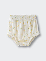 White baby bloomers with yellow lemon print and elastic waistband Printed Bloomers - Lemons Baby girl