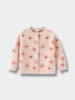 Floral patterned cardigan on a light gray background Printed Cardigan - Bold Daisy Girls