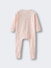 Baby one-piece in pale pink with small apple print pattern Printed Long Sleeve One Piece - Apples Baby girl