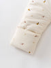 Cream hooded baby pram suit with fruit pattern on a light gray  Printed Pram Suit - Autumn Harvest Ecru Baby girl