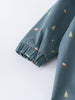 Blue baby rain suit with colorful patterns on a light gray background Printed Puddle Suit - Mountain View Balsam Baby girl