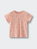 Peach-colored t-shirt with small ice cream cone print pattern Printed Short Sleeve Tee Shirt - Ice Creams Girls