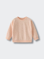Peach sweatshirt with small floral speckles on light background printed Sweatshirt - Flower Power Girls