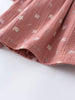 Pink dress with small animal prints on a white background Printed Woven Dress - Bird And Blossom Rosehip Girls