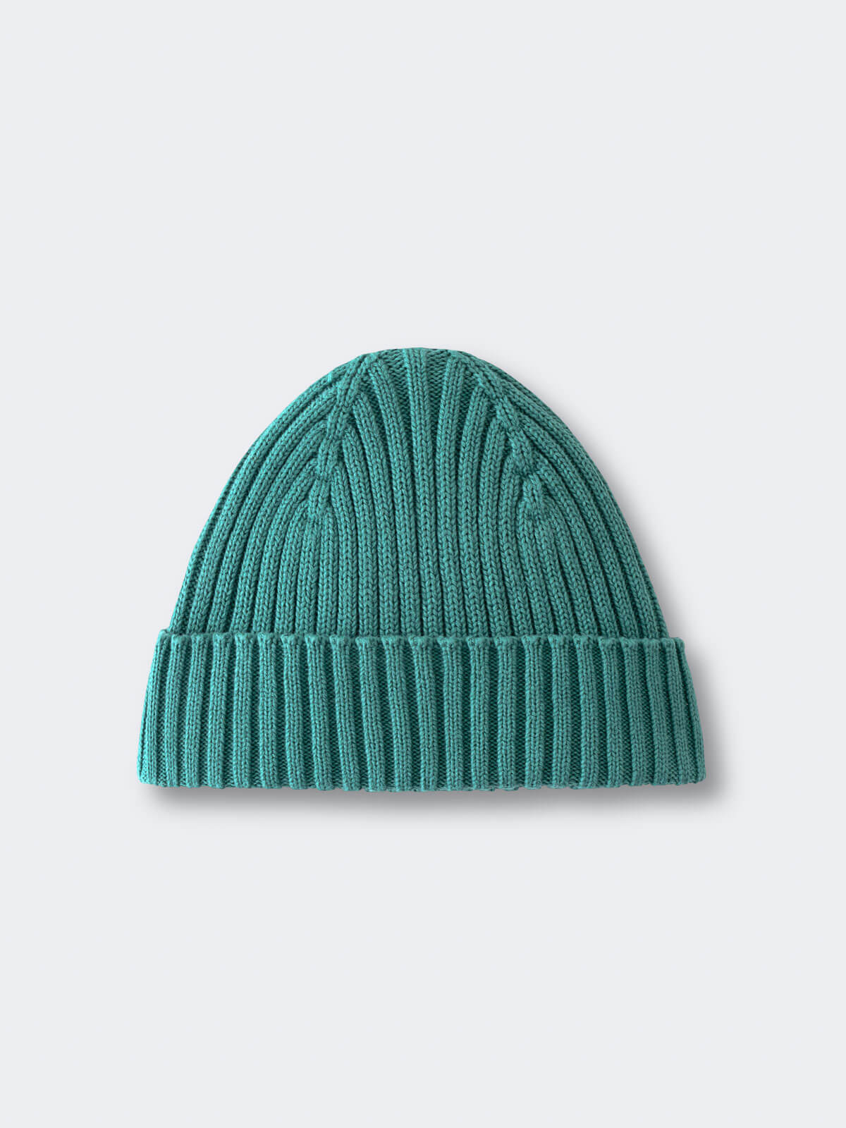 Green knit beanie on a light gray background Ribbed Beanie - Balsam Boys