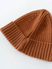 Brown knitted beanie on a white background Ribbed Beanie - Russet Girls and Boys