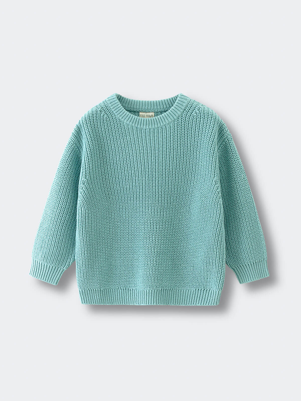 Lake blue sweater on a light blue background