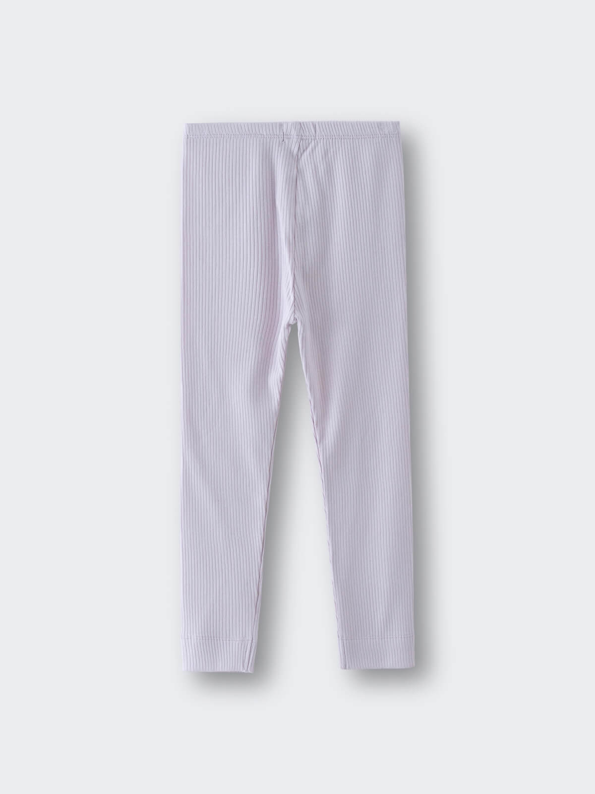Light purple ribbed leggings laid flat on a white background Ribbed Leggings - Lilac Girls