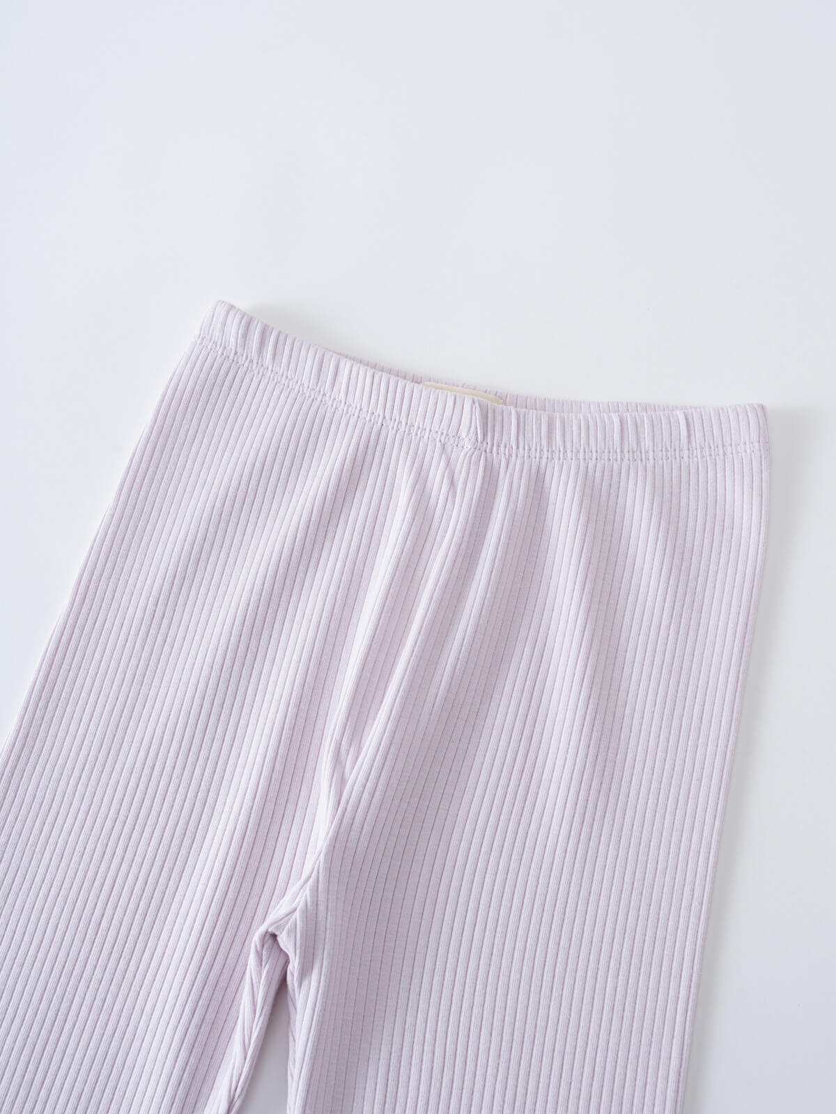 Close-up of ribbed lilac leggings on a light background Ribbed Leggings - Lilac Girls