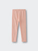 Peach-colored ribbed leggings laid flat on a light gray background Ribbed Leggings - Toasted Peach Girls