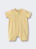 Yellow ribbed baby romper with front zipper and short sleeves Ribbed Short Sleeve One Piece - Sun Soaked Baby boy