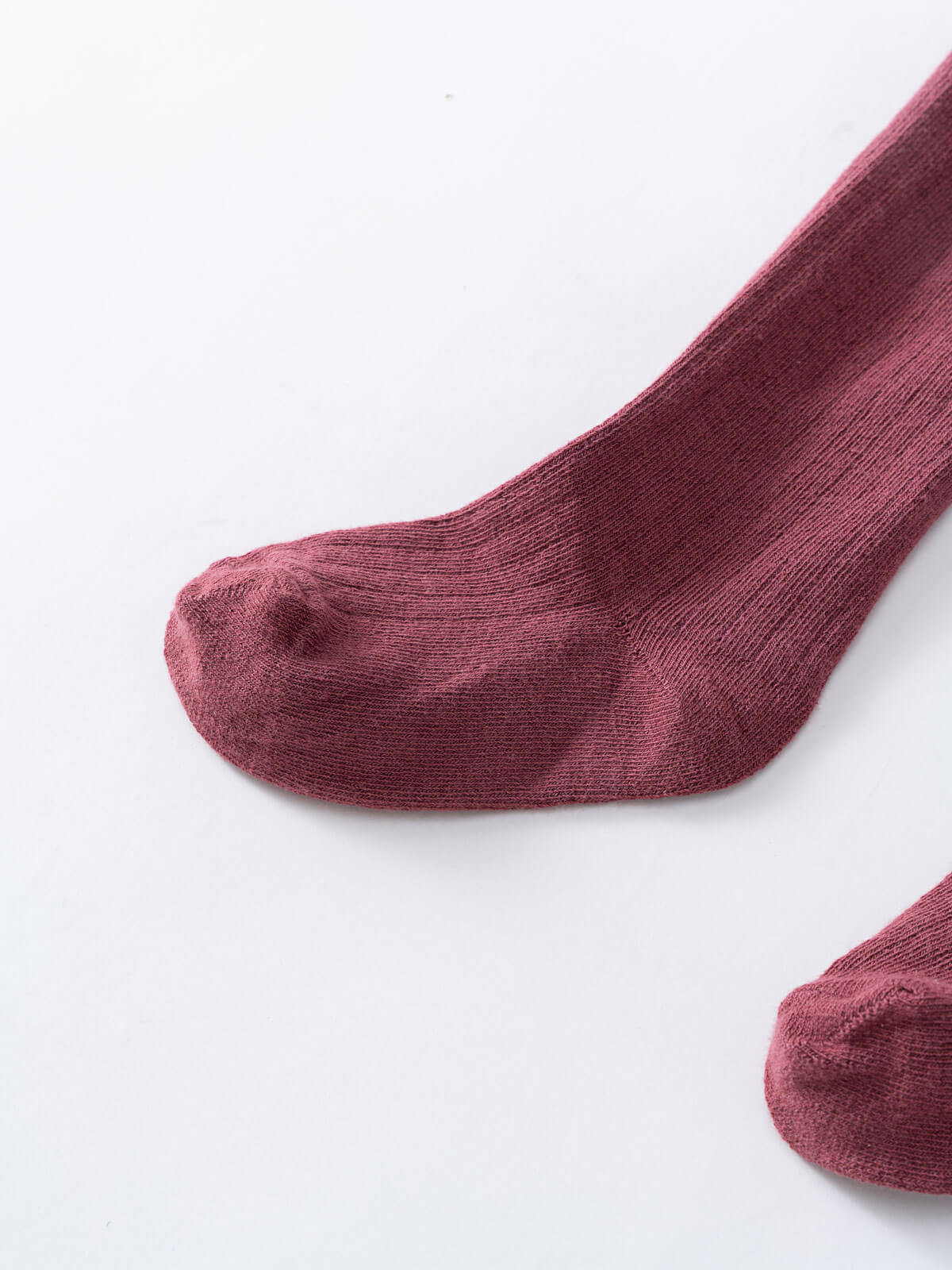 Close-up of mauve ribbed tights on a white background Ribbed Tights 2 Pack - Plum Jam/Mallow Girls