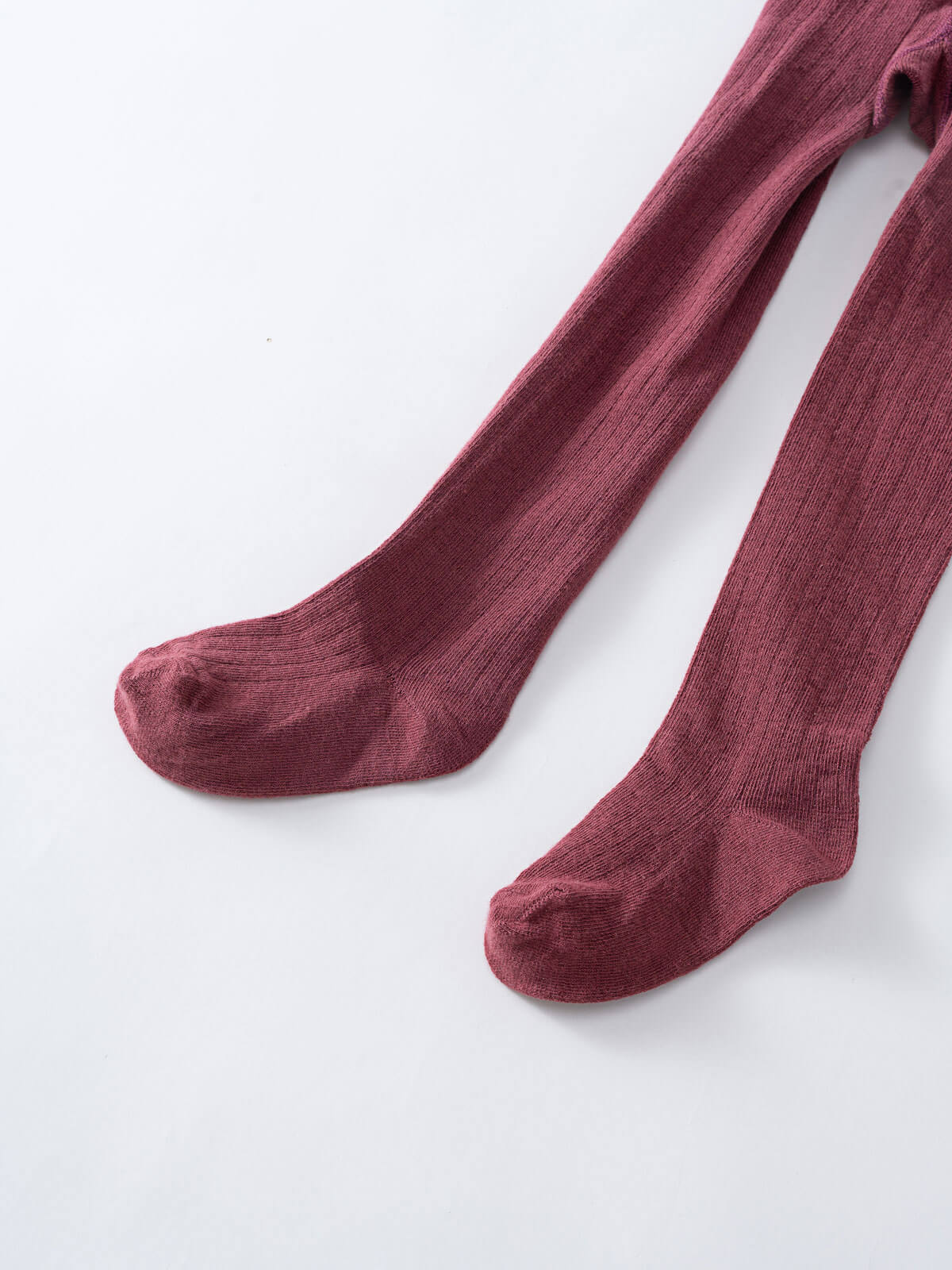 Pair of mauve ribbed tights on white background shown from waist down Ribbed Tights 2 Pack - Plum Jam/Mallow Girls