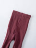 Burgundy ribbed tights on a white background, close-up view Ribbed Tights 2 Pack - Plum Jam/Mallow Girls