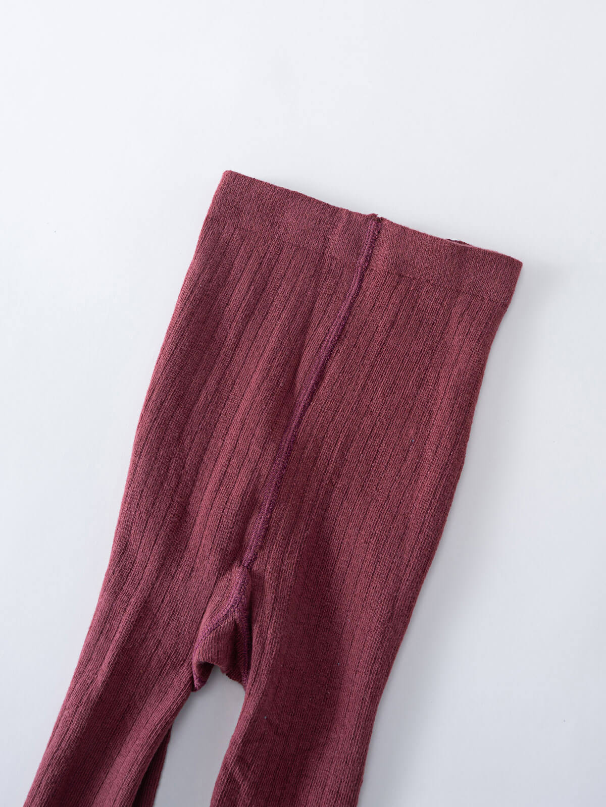 Burgundy ribbed tights on a white background, close-up view Ribbed Tights 2 Pack - Plum Jam/Mallow Girls