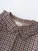 Plaid shirt with ruffled collar and 'YES MILA' label on a white background Ruffle Woven Blouse - Muslin Cotton Check Girls