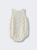 White sleeveless baby romper with small yellow lemon print pattern Sleeveless Romper - Lemons Baby girl