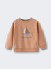 Peach sweatshirt with sailboat graphic and text on front Sweatshirt - Yes Sailing Boys