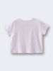 Light purple short-sleeved crop top laid flat on white background Towelling Tee Shirt - Lilac Girls