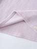 Close-up of a light purple towelling fabric with folded corner and tag Towelling Tee Shirt - Lilac Girls