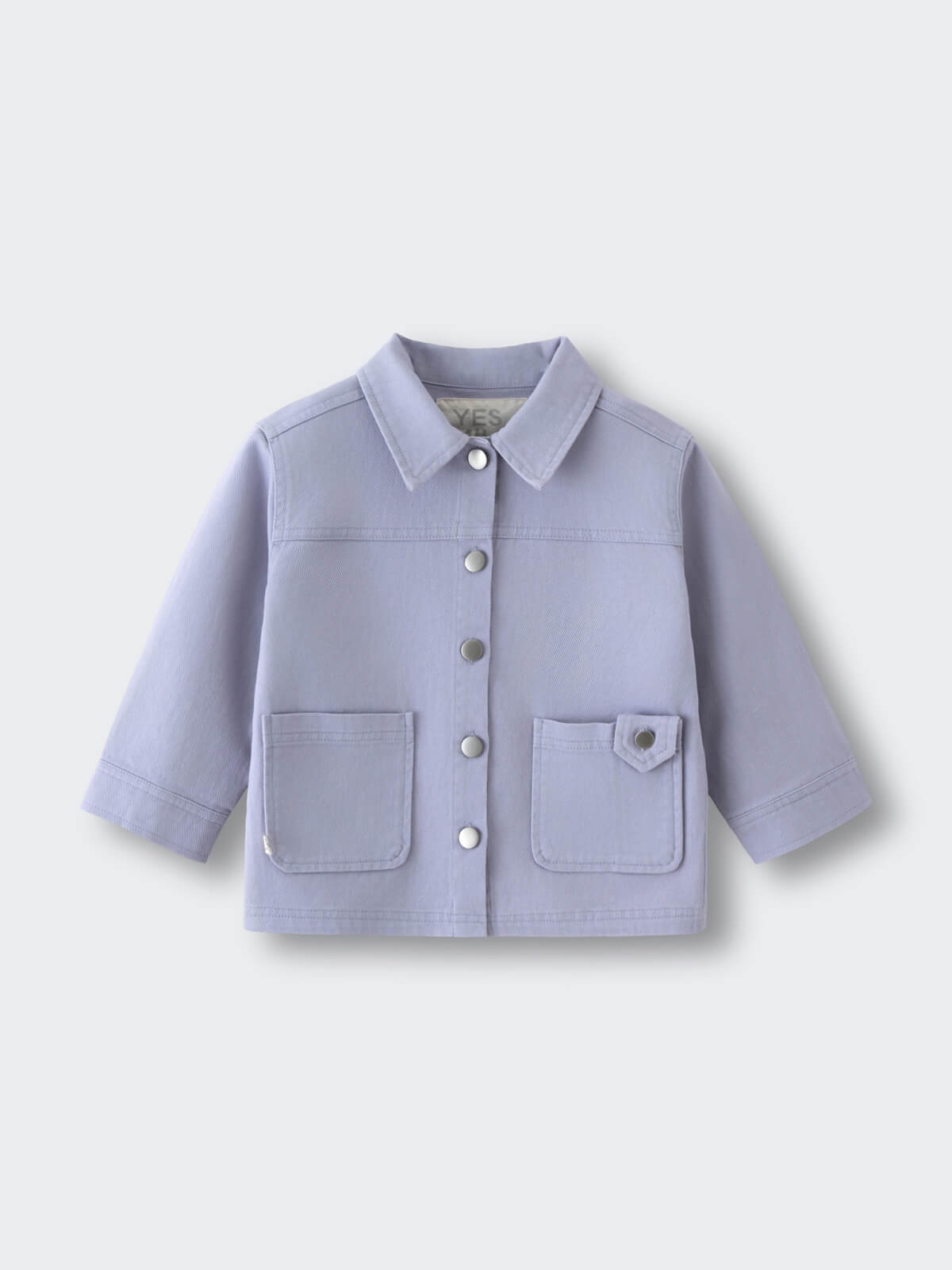 Light purple jacket with collar, button front, and two chest pockets twill Jacket - Lilac Girls